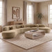 Avra velvet performance fabric sectional by Meridian Furniture, large upholstered stationary sectional with plush cushions.