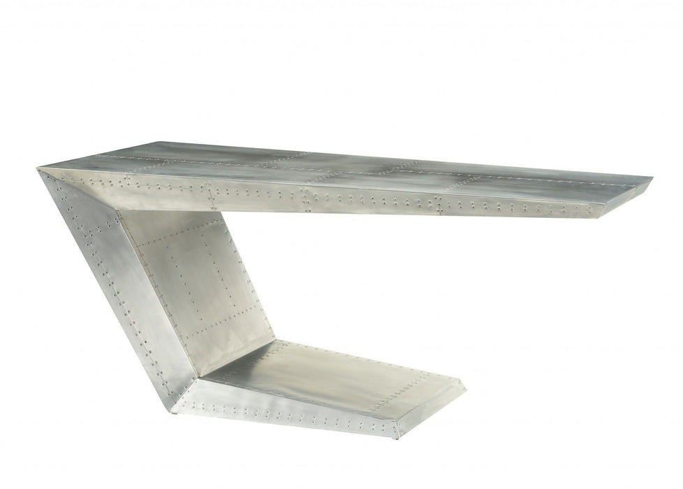 71" Aluminum Writing Desk - Silver