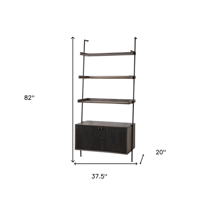 Three Tier Ladder Bookcase - Dark Brown