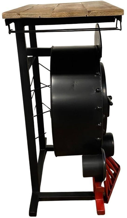 17.5" X 28.5" X 36" Steam Engine Bar Counter - Black