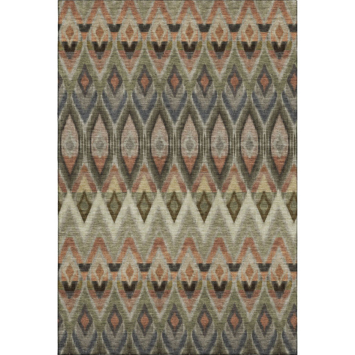 10' X 14' Southwestern Washable Area Rug With UV Protection (651929) - Taupe / Olive Green / Beige