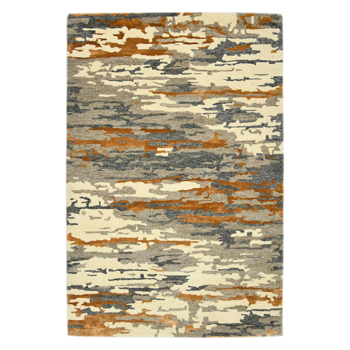 9' X 13' Wool Abstract Hand Tufted Area Rug - Orange