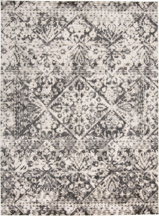 10' x 14' Abstract Stain Resistant Area Rug - Gray Ivory And Silver