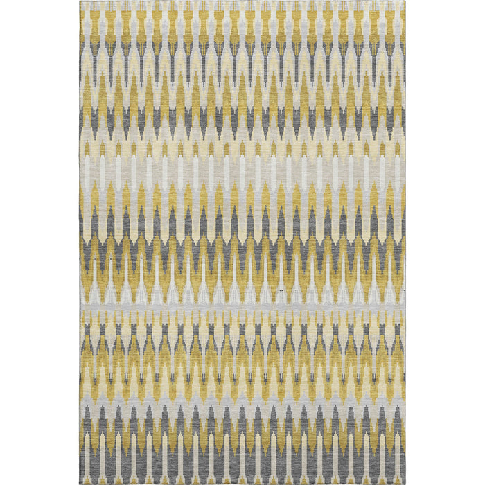 10' X 14' Southwestern Washable Area Rug With UV Protection (668241) - Gold / Gray / Beige