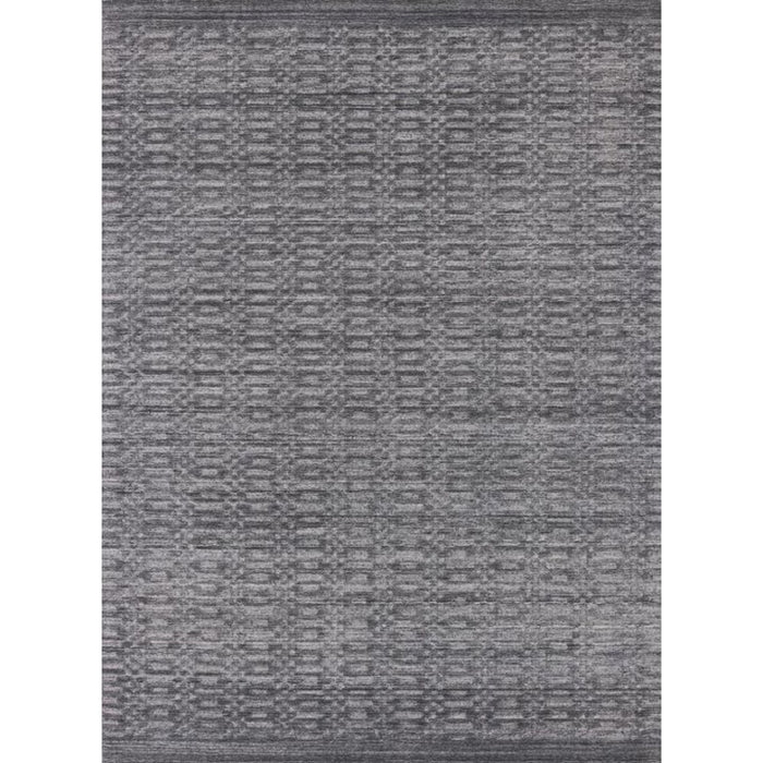 8' x 10' Hand Loomed Viscose Area Rug - Charcoal And Dark Gray