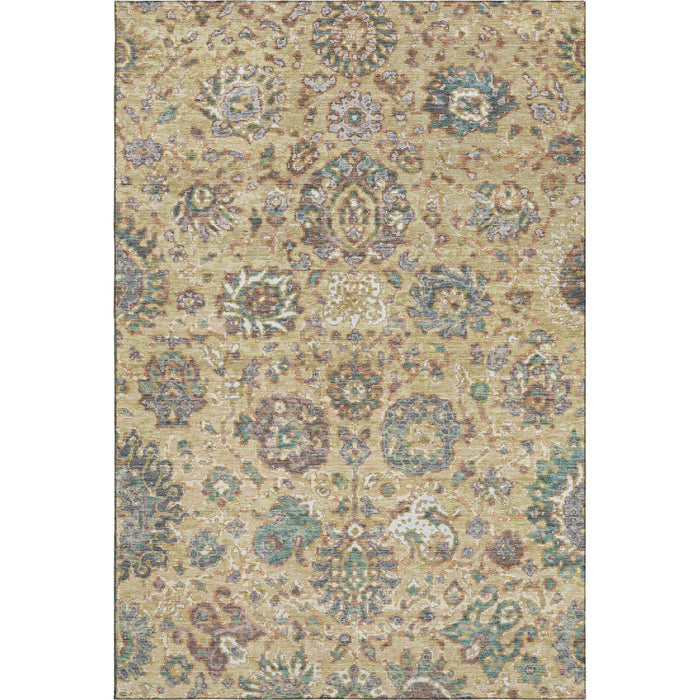 10' X 14' Oriental Washable Area Rug With UV Protection (710981) - Gold / Gray / Ivory