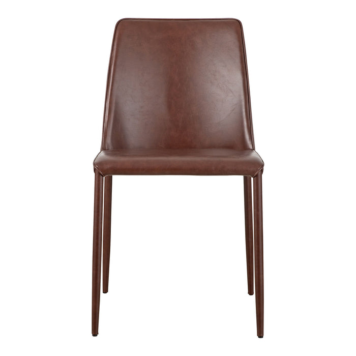 Upholstered Faux Leather Dining Side Chairs (Set of 2) - Maroon