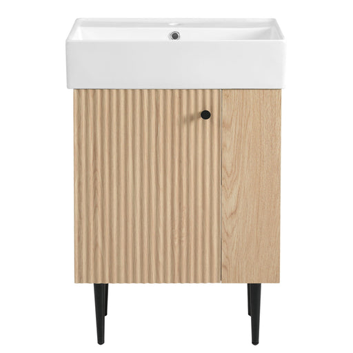 Giga bathroom vanity combo with storage cabinet and single ceramic sink, modern bathroom furniture and sleek design