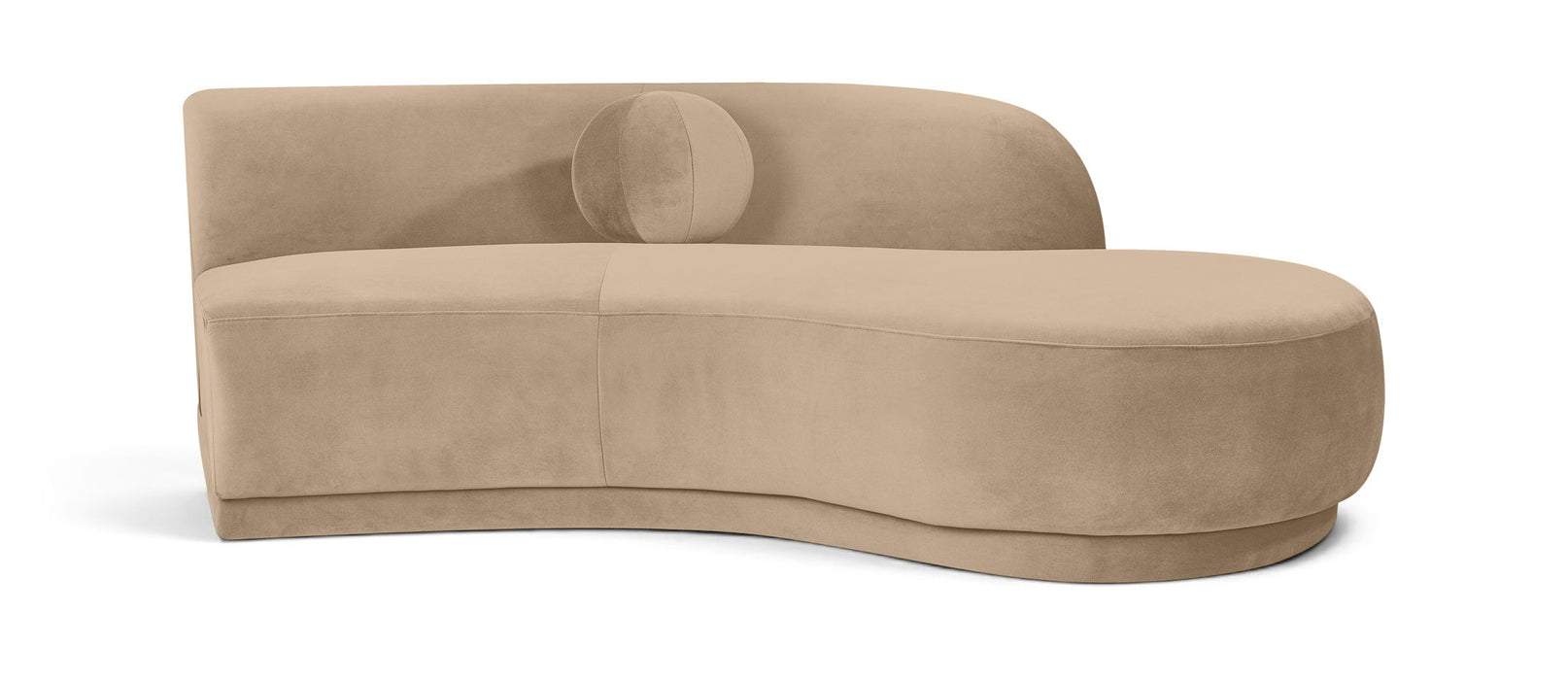 Avra Meridian Furniture 86-inch velvet upholstered stationary sofa with plush cushions and modern design.