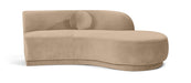 Avra Meridian Furniture 86-inch velvet upholstered stationary sofa with plush cushions and modern design.