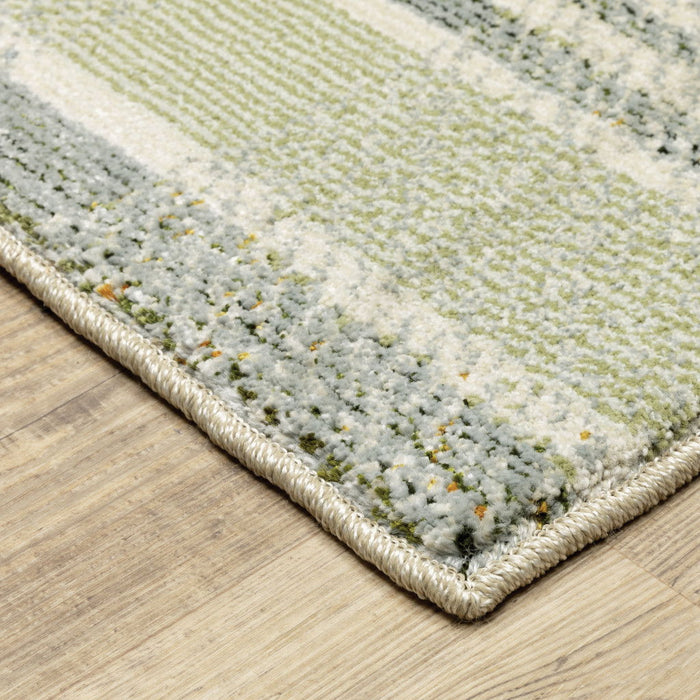 9' x 12' Geometric Power Loom Area Rug - Gray And Ivory