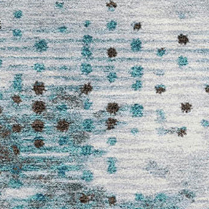 10' X 14' Geometric Washable Area Rug With UV Protection (710453) - Teal / Chocolate