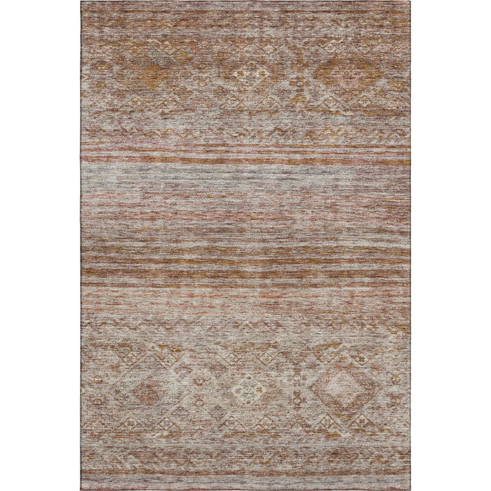 10' X 14' Abstract Geometric Washable Area Rug With UV Protection (688522) - Copper / Gray / Beige