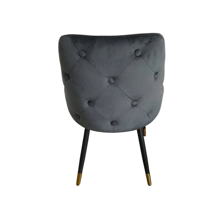 Upholstered Dining Side Chairs (Set of 2) - Gray / Black
