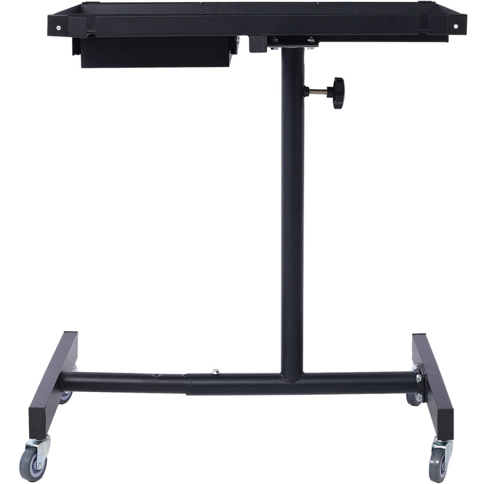Giga adjustable tear-down work station with drawer, heavy-duty steel, rubber corners, four swivel casters, and 220 lb capacity.
