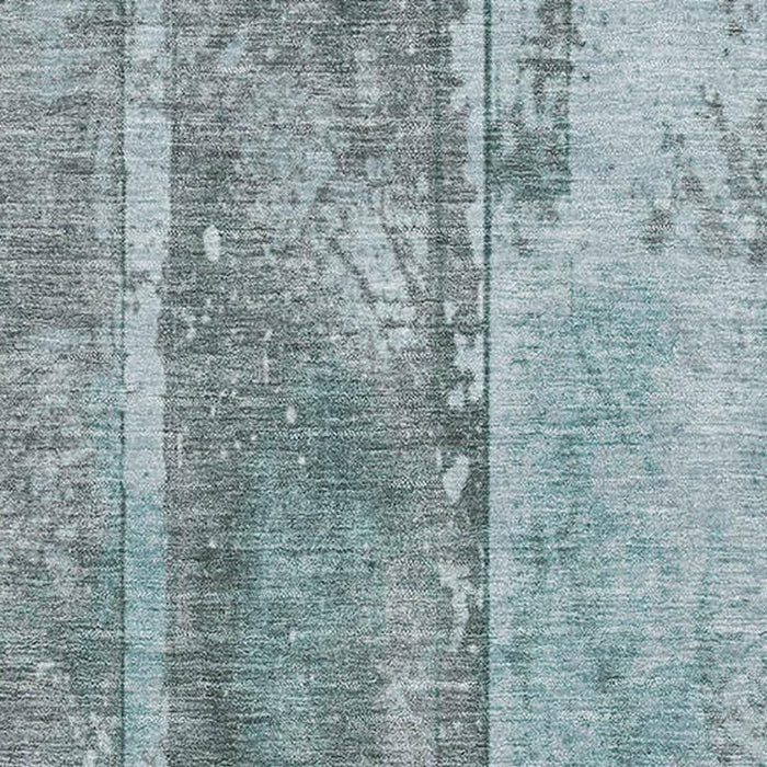 10' X 14' Striped Washable Area Rug With UV Protection (698029) - Teal / Gray
