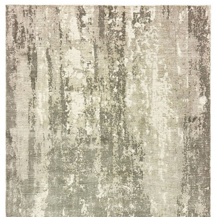 9' x 12' Abstract Splash Indoor Area Rug - Gray And Ivory