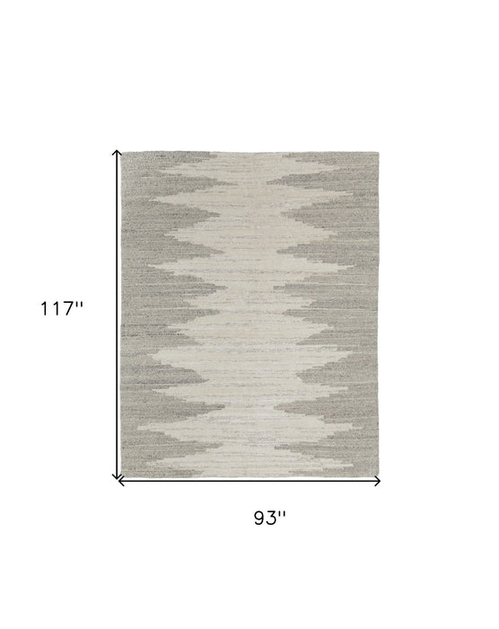 8' x 10' Ombre Hand Woven Area Rug - Gray And Ivory