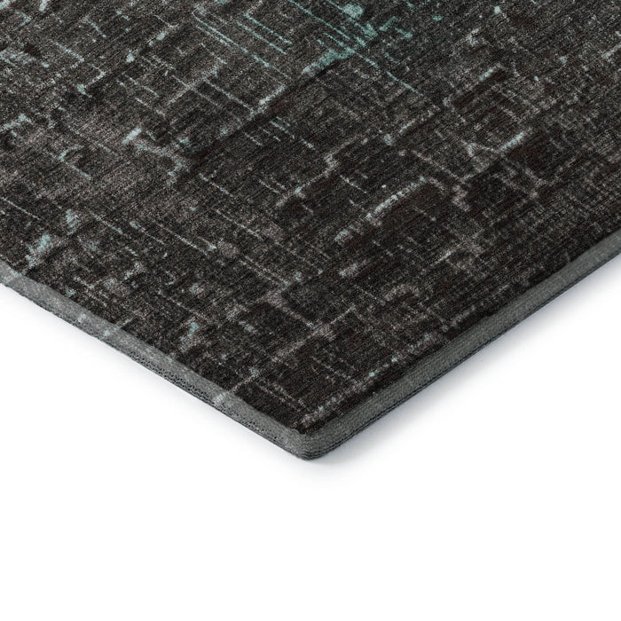 10' X 14' Ombre Washable Area Rug With UV Protection (683387) - Teal / Gray / Charcoal