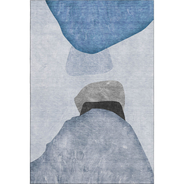 10' X 14' Abstract Washable Area Rug With UV Protection (648466) - Blue / Gray