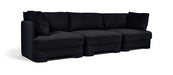 Meridian Furniture Hammond velvet performance fabric 3-piece sofa sectional with plush cushions and modern design.