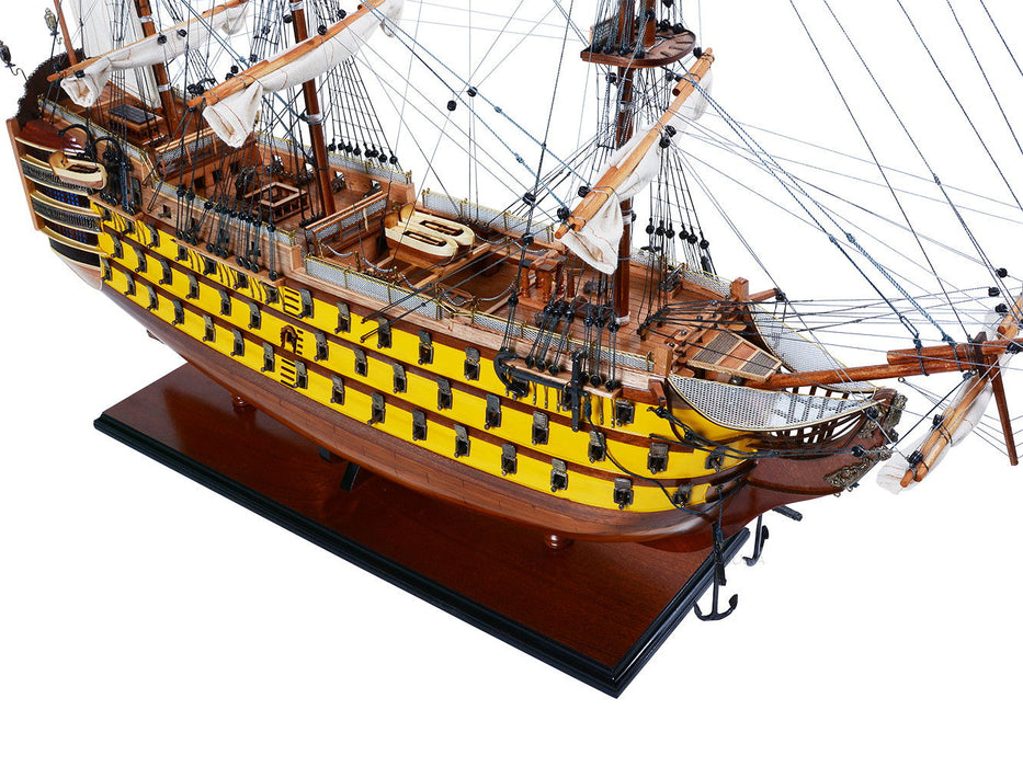 Hand Painted Model Boat (624637) - Light Brown / Yellow