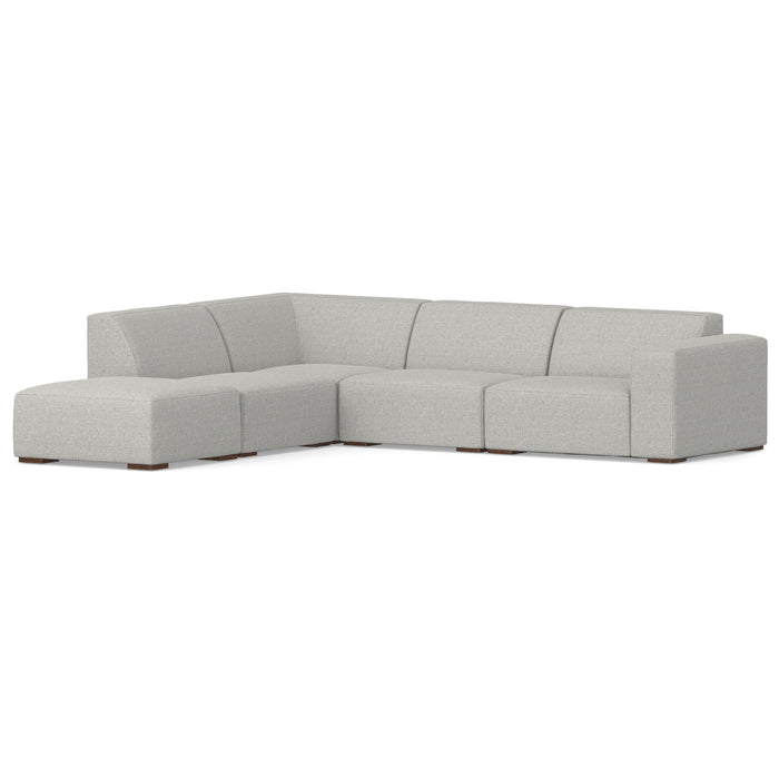 116" 2 Piece Living Room Set Fabric Sofa With Ottoman With Brown Legs - Gray