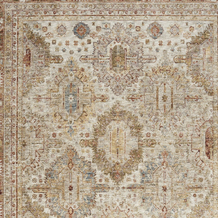 8' X 10' Oriental Distressed Area Rug (550769) - Ivory / Red