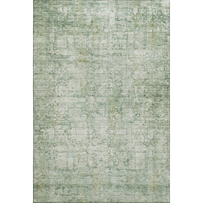 10' X 14' Oriental Washable Area Rug With UV Protection (700637) - Artichoke Green / Beige