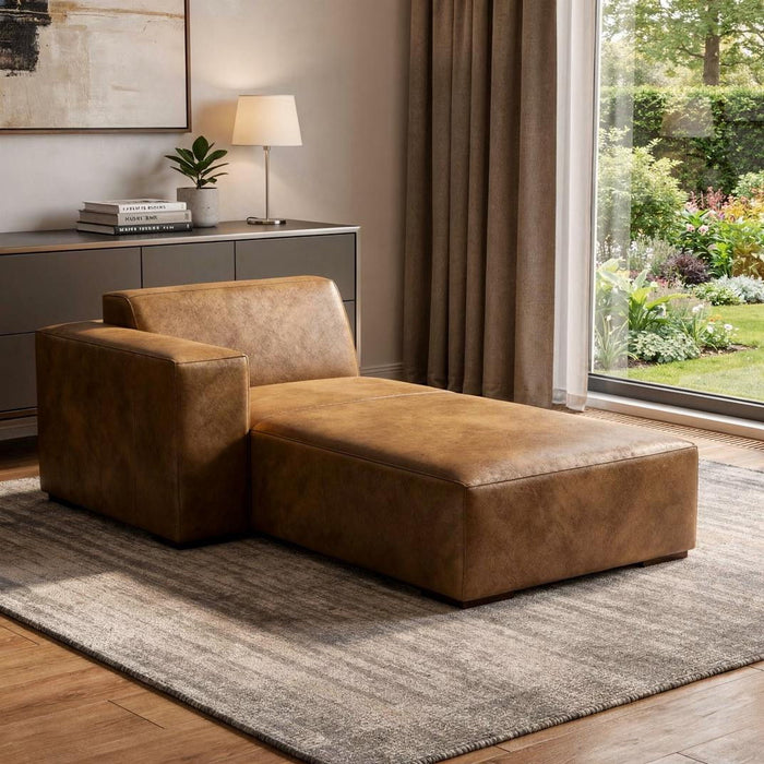 44" Leather Arm Chair - Brown