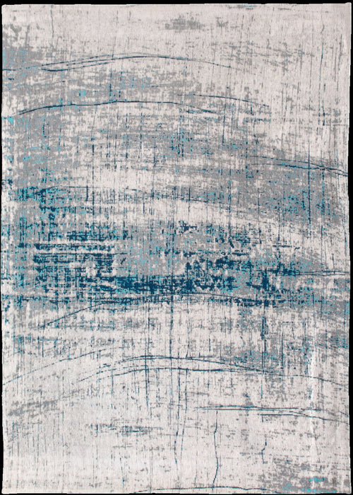 6' x 8' Abstract Non Skid 100% PET Area Rug - Blue And Gray
