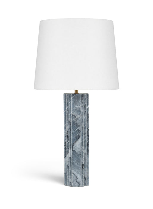Meridian Furniture Orison linen textured fabric table lamp with a sleek base and soft fabric shade for ambient lighting.