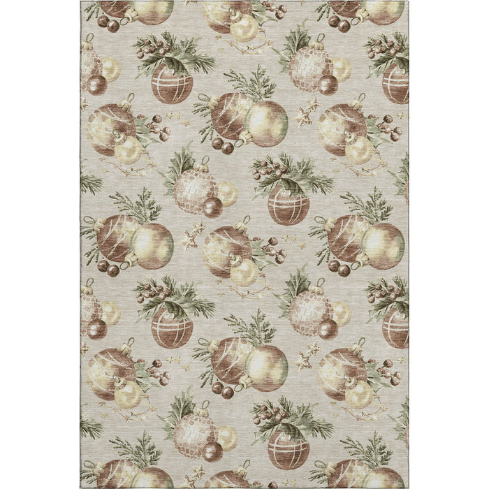 10' X 14' Polka Dot Washable Area Rug With UV Protection (702479) - Beige / Brown / Ivory