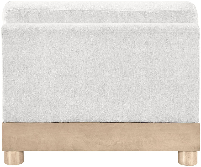 Turin - Chenille Fabric Upholstered Modular Armless Chair - Natural Base