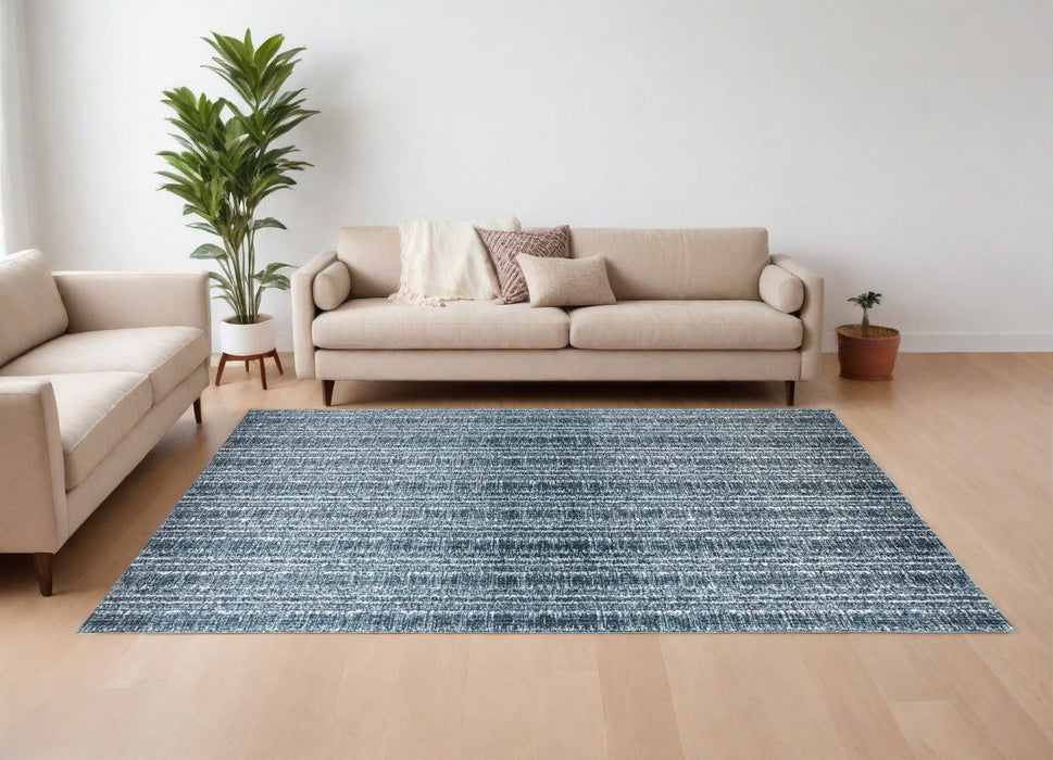 10' x 13' Power Loom Area Rug - Blue And Ivory