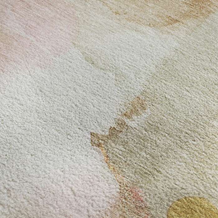 10' X 14' Abstract Washable Area Rug With UV Protection (714787) - Mauve / Copper