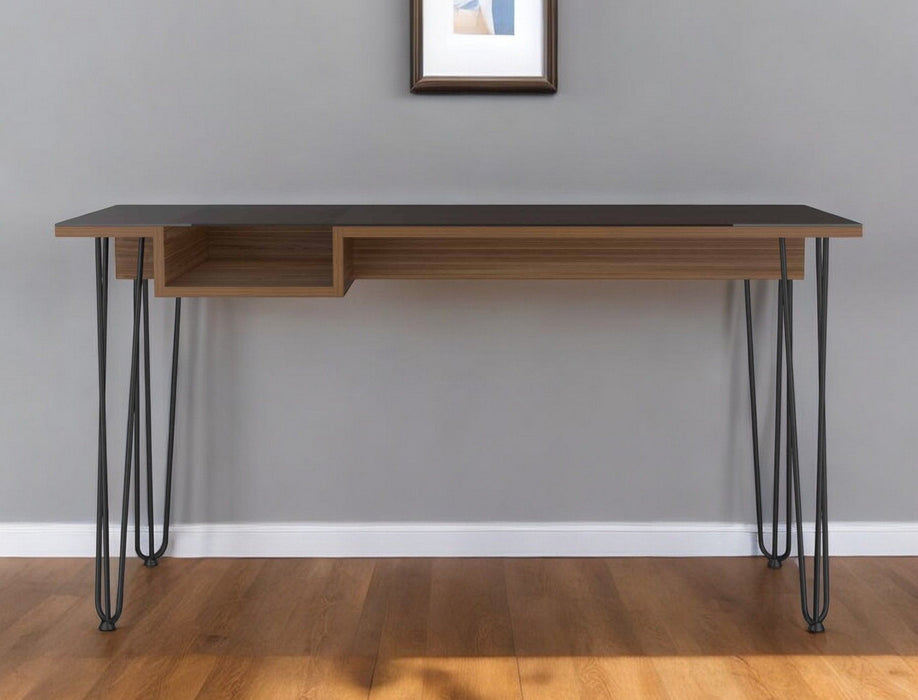 55" Computer Desk - Brown And Black