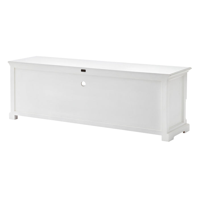 Solid Console Table With Shelves And Drawers - White