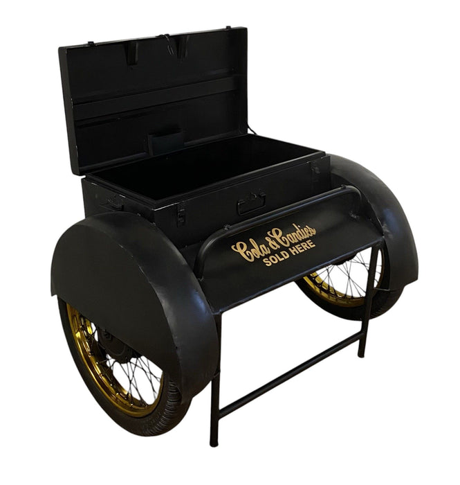 Old Time Delivery Box Table With Storage - Black