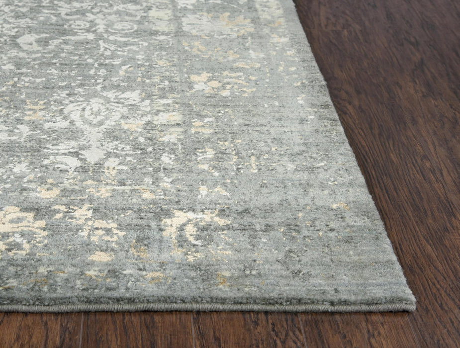 8' X 10' New Zealand Lambs Wool Oriental Hand Carved Handmade Area Rug (747549) - Gray / Beige / Ivory