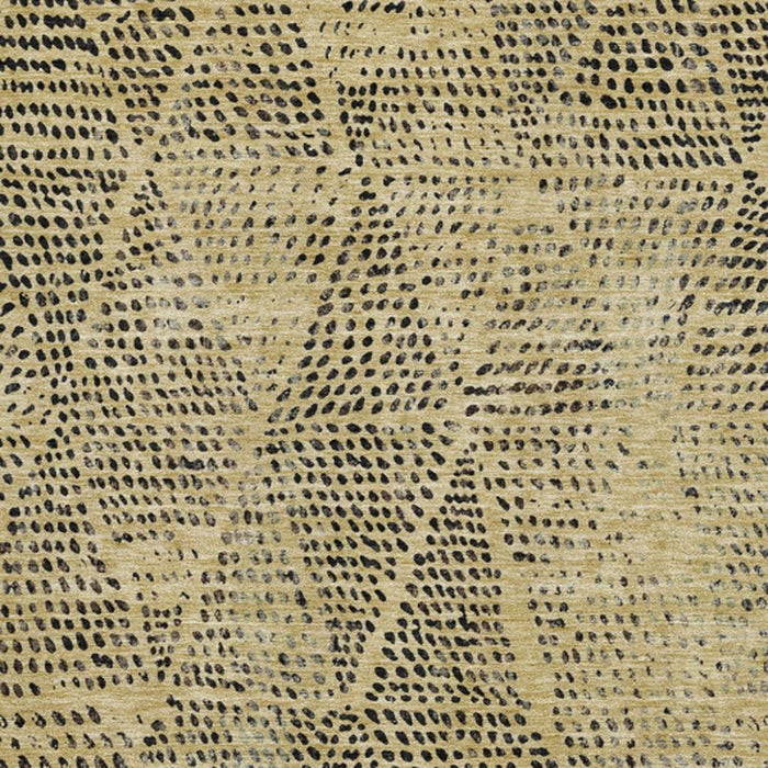 10' X 14' Diamond Washable Area Rug With UV Protection (650572) - Gold / Charcoal