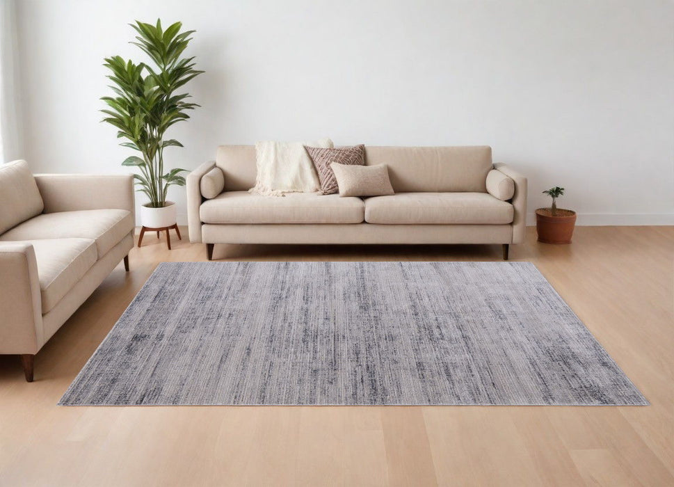 9' x 13' Power Loom Area Rug - Gray And Ivory