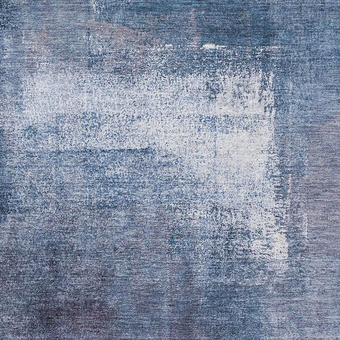 12' X 9' Abstract Washable Area Rug With UV Protection - Navy Blue And Ivory