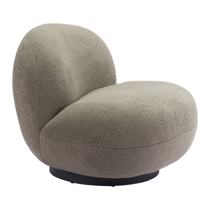 Sherpa Slipper Chair - Khaki Green And Black