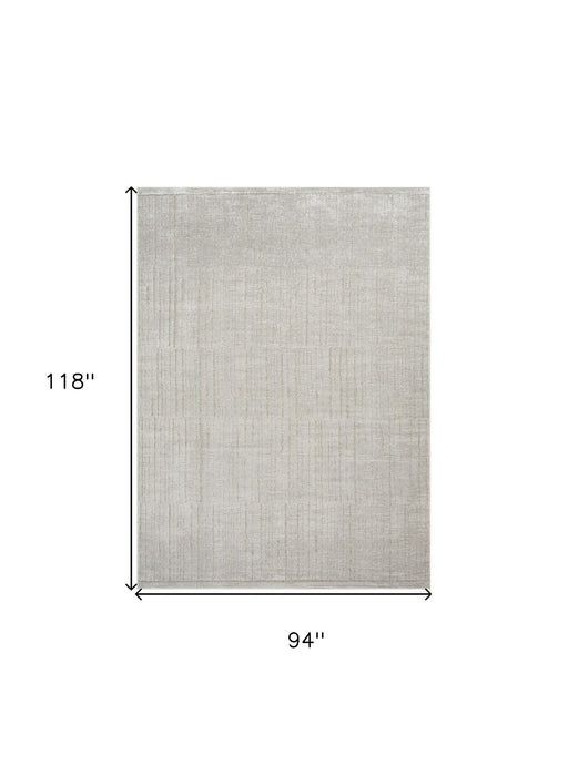 8' x 10' Contemporary Abstract Power Loom Polypropylene Area Rug - Gray And Ivory