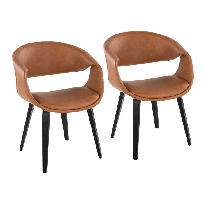 Curvo - Upholstered Chair (Set of 2) - Black Wood Legs