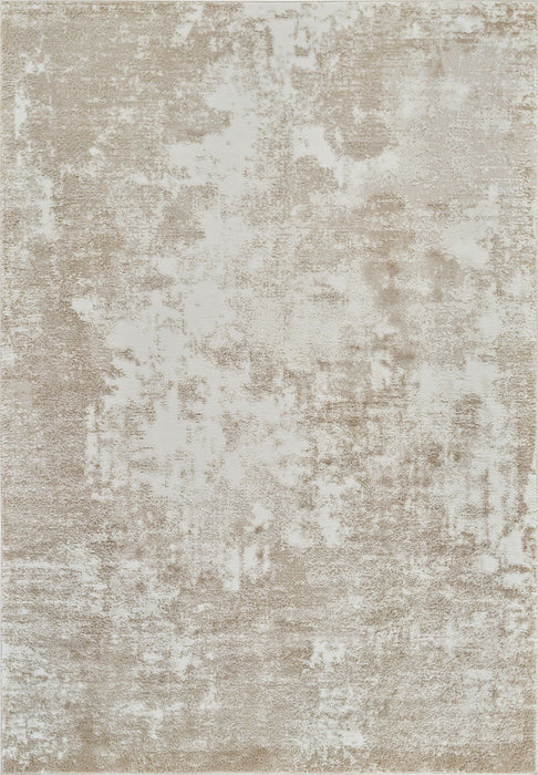 8' x 11' Modern Abstract Distressed Area Rug - Cream And Beige