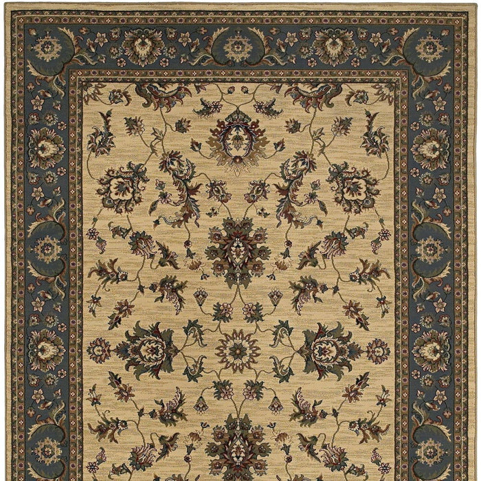 8' X 11' Oriental Area Rug (574403) - Ivory / Blue