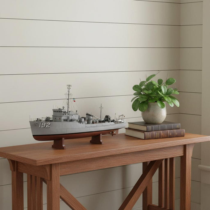 Hand Painted Model Boat (624311) - Gray / Dark Brown