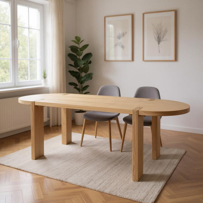 91" Wood Oval Dining Table - Brown